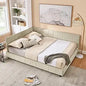 Queen Size Upholstered Corner Daybed, Modern L-Shaped