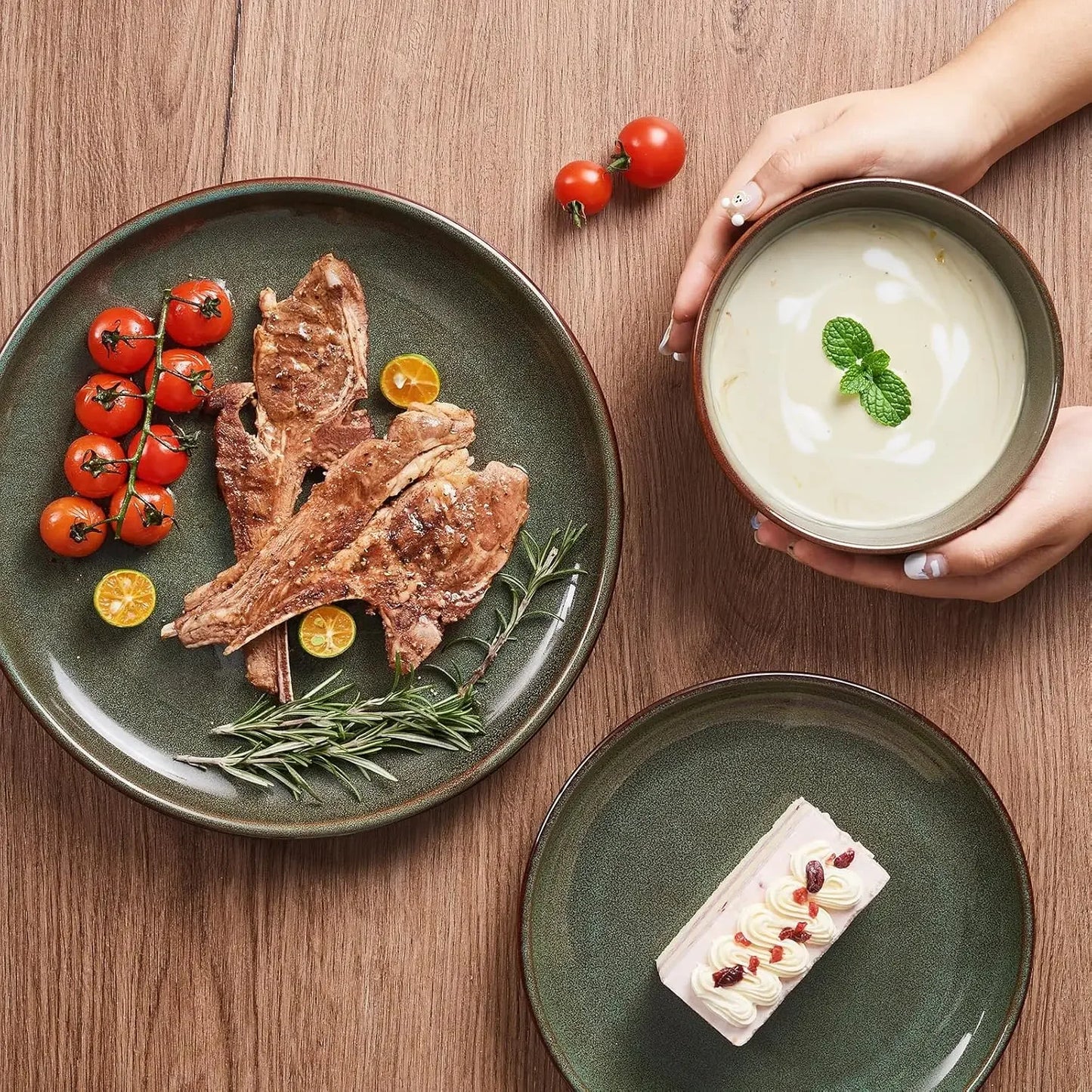 Stoneware Dinnerware Sets Service for 4, 12 pcs