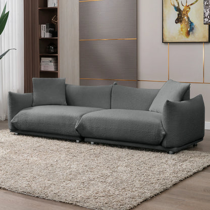 Floor Sofa Couch , Lambswool 2-Seat Sofas 88"