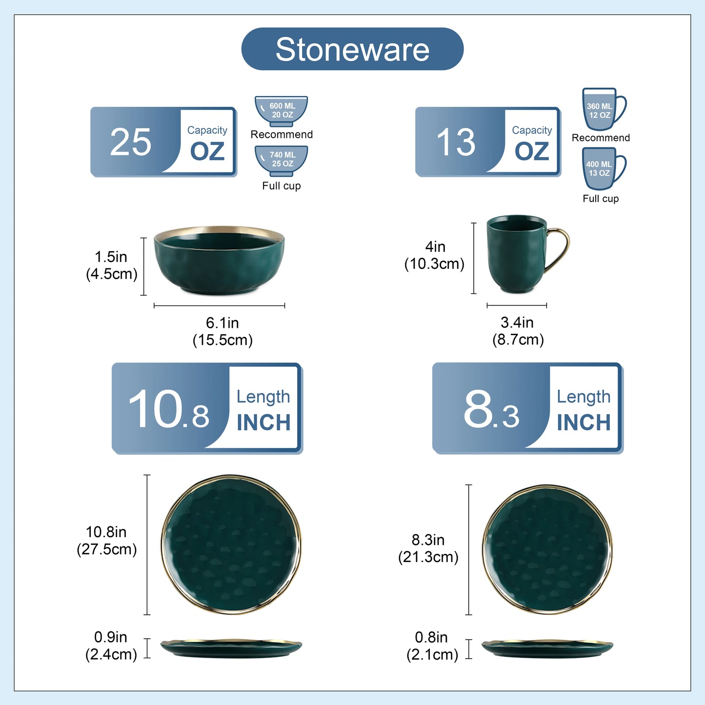 16/32 Piece Green Porcelain Dinnerware Set