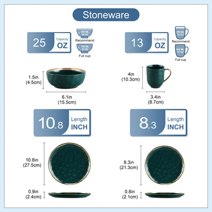 16/32 Piece Green Porcelain Dinnerware Set