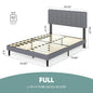 Wooden Solid Bed Frame with Fabric Upholstered