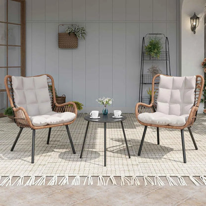 Outdoor Bistro Set, Small Patio Furniture Set with Coffee Table