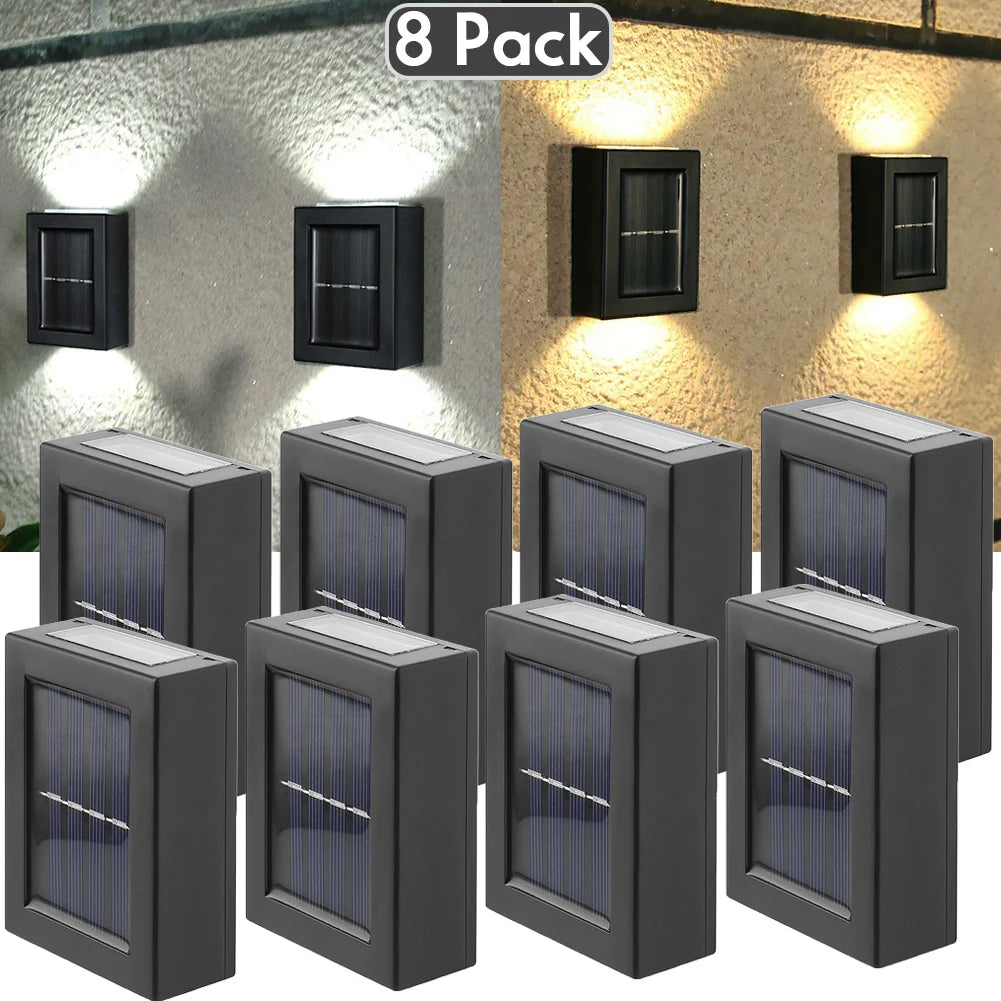 1~8PCs Wall Solar Light for Outdoor Lighting