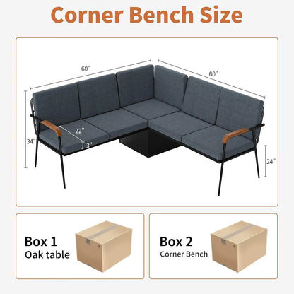 Corner Dining Set Folding Table 3pc, Customized