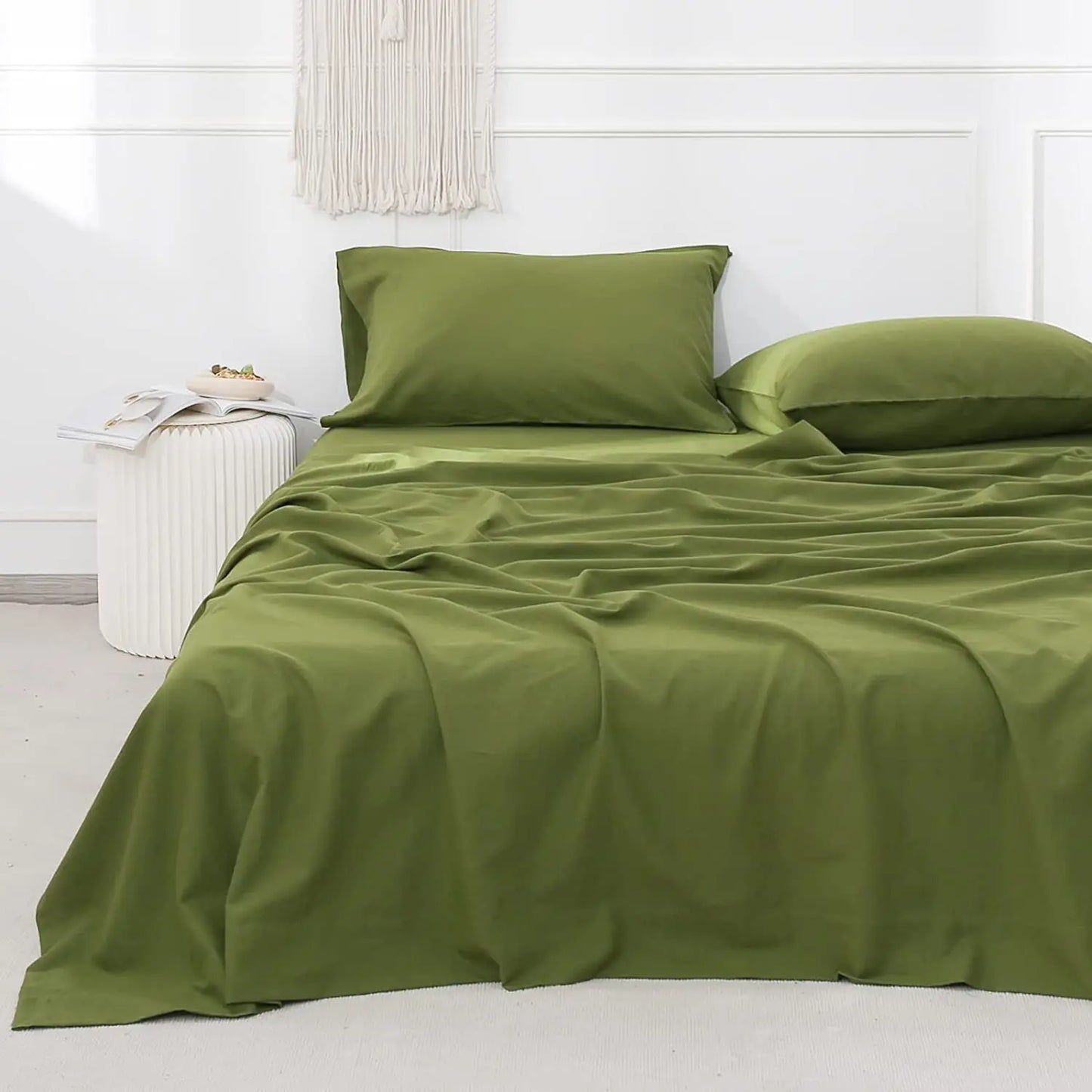 3/4Pcs Solid Color Belgian Linen Cotton
