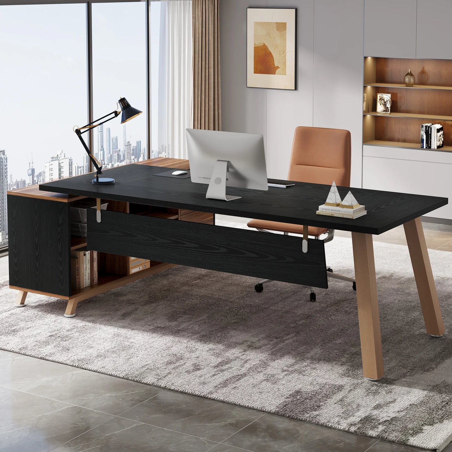 Tribesigns 78.7-Inch Executive Office Desk, L-Shaped Desk