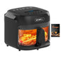 7.5QT Glass Air Fryer with Transparent Fry Bowl