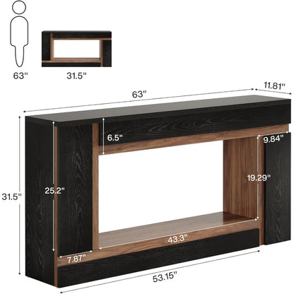 63-Inch Long Console Table for Entryway & Hallway