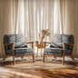 Wide Accent Chair Set of 2,Upholstered Mid Century Modern with Pillow