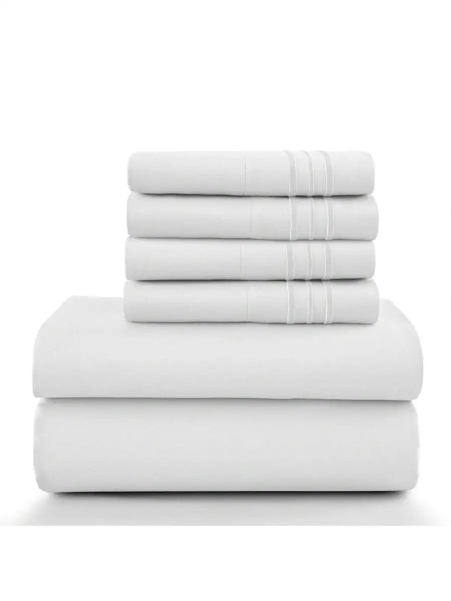 6-Piece Embroidered Bed Sheet Set