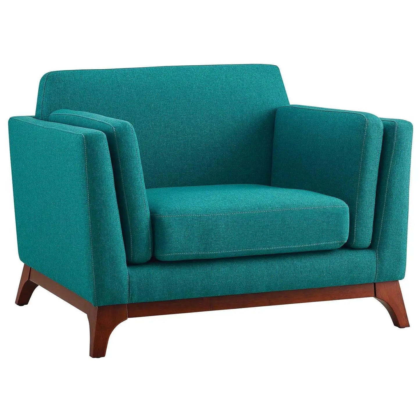 Mid-Century Upholstered Fabric Accent Arm Chair
