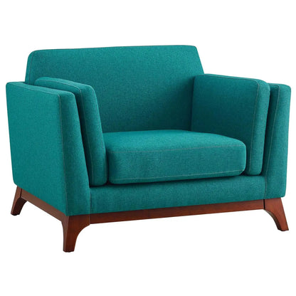 Mid-Century Upholstered Fabric Accent Arm Chair