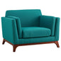 Mid-Century Upholstered Fabric Accent Arm Chair