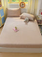 3-Piece Pink Gingham Bed Sheet Set: Fitted Sheet + 2 Pillowcases
