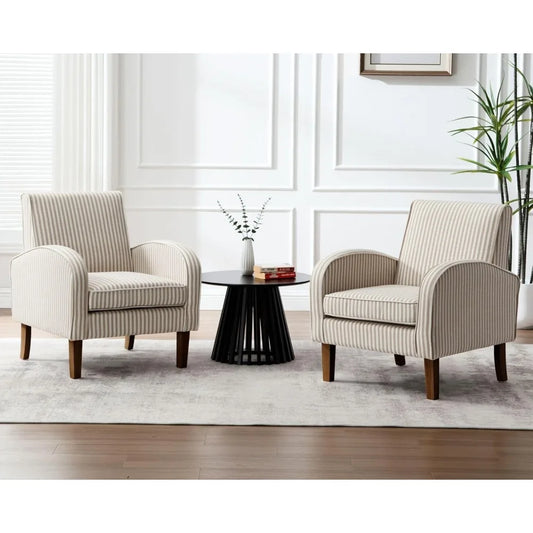 Farmhouse striped Accent Armchair