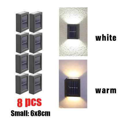 1~8PCs Wall Solar Light for Outdoor Lighting