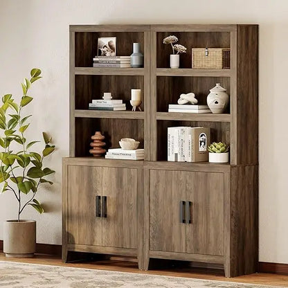 74" Tal Farmhouse Bookcase, Wooden