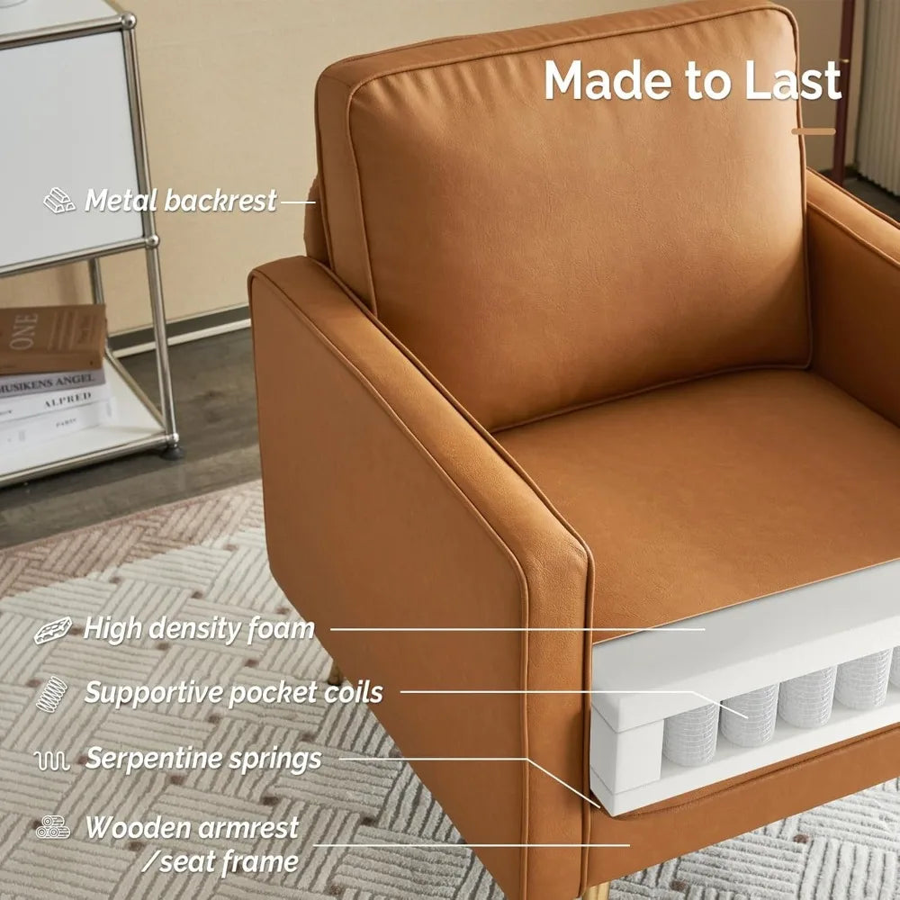 A set of two armchairs, PU leather decorative