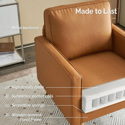 A set of two armchairs, PU leather decorative