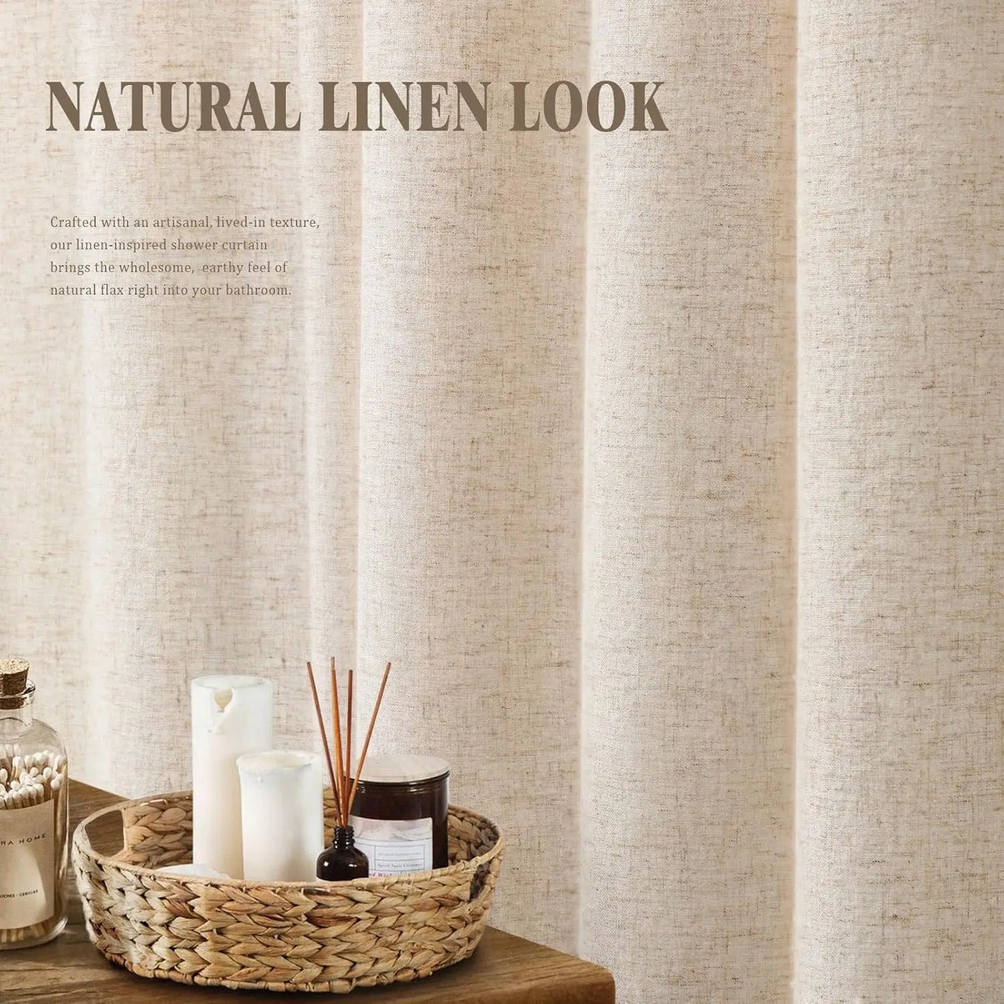 Linen Shower Curtain, Beige