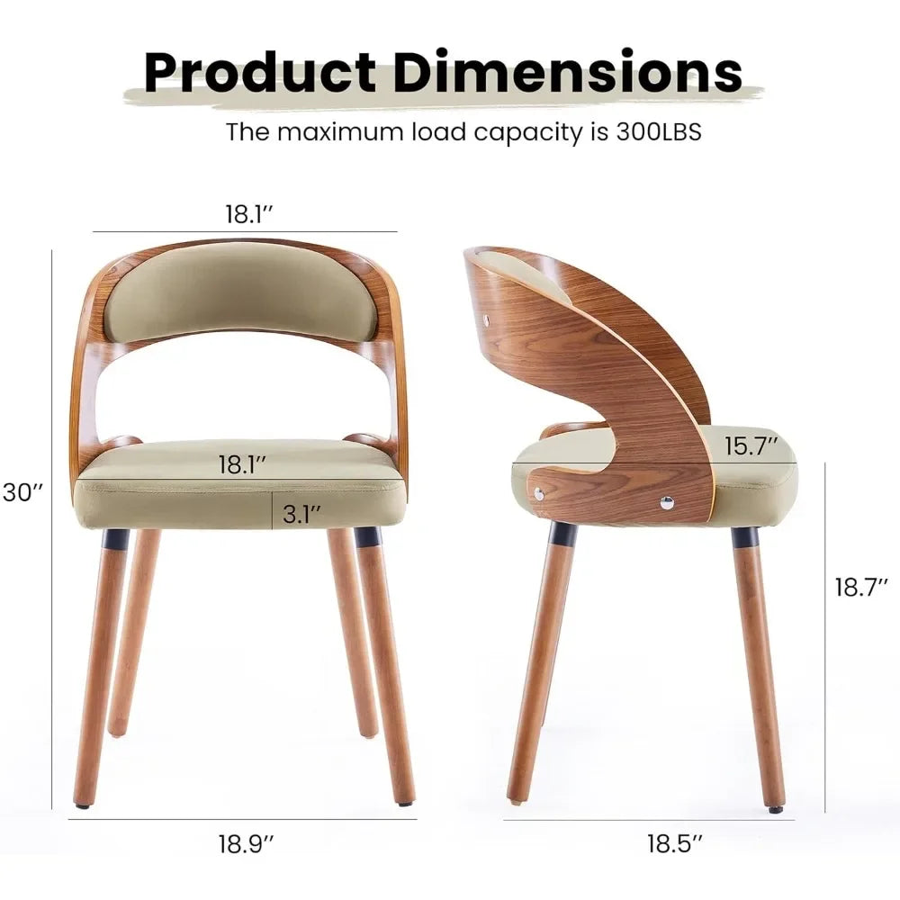Modern Wood Dining Chairs Set of 4 Upholstered
