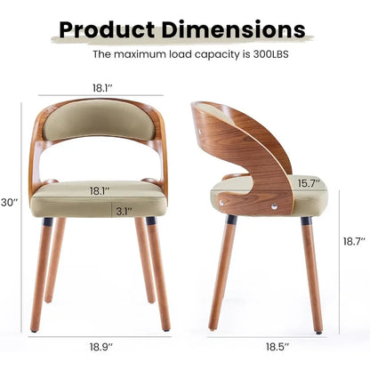 Modern Wood Dining Chairs Set of 4 Upholstered
