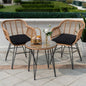 3 Piece Outdoor Wicker Bistro Set, Patio Conversation Sets