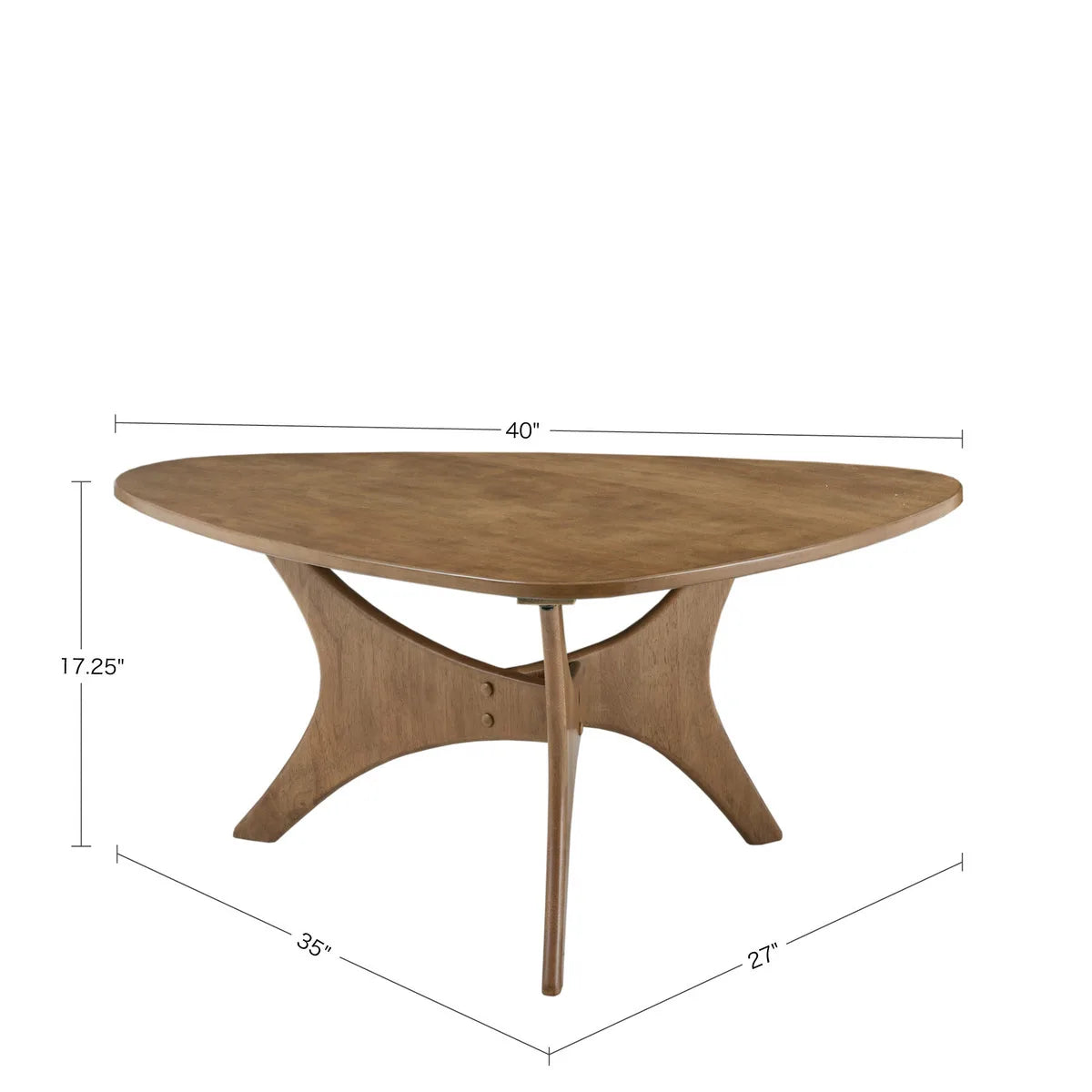 Rustic Wooden Small Triangular Side Table