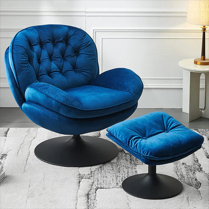 Velvet Swivel Armchair Set with Ottoman, Accent Chair