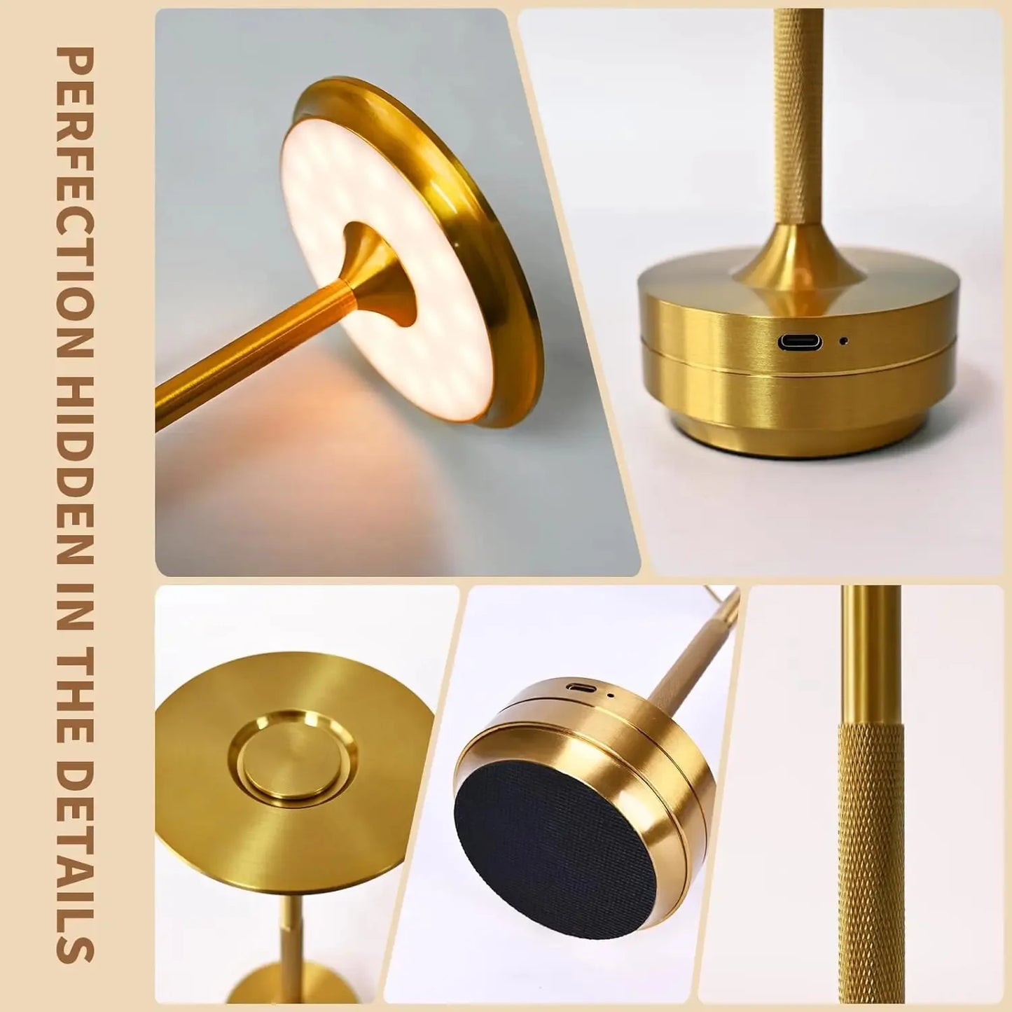 LED  Lamp, USB Touch Dimming Metal Recharge Night Light