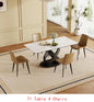 71" Rectangular Dining Table with Centered Stone Top