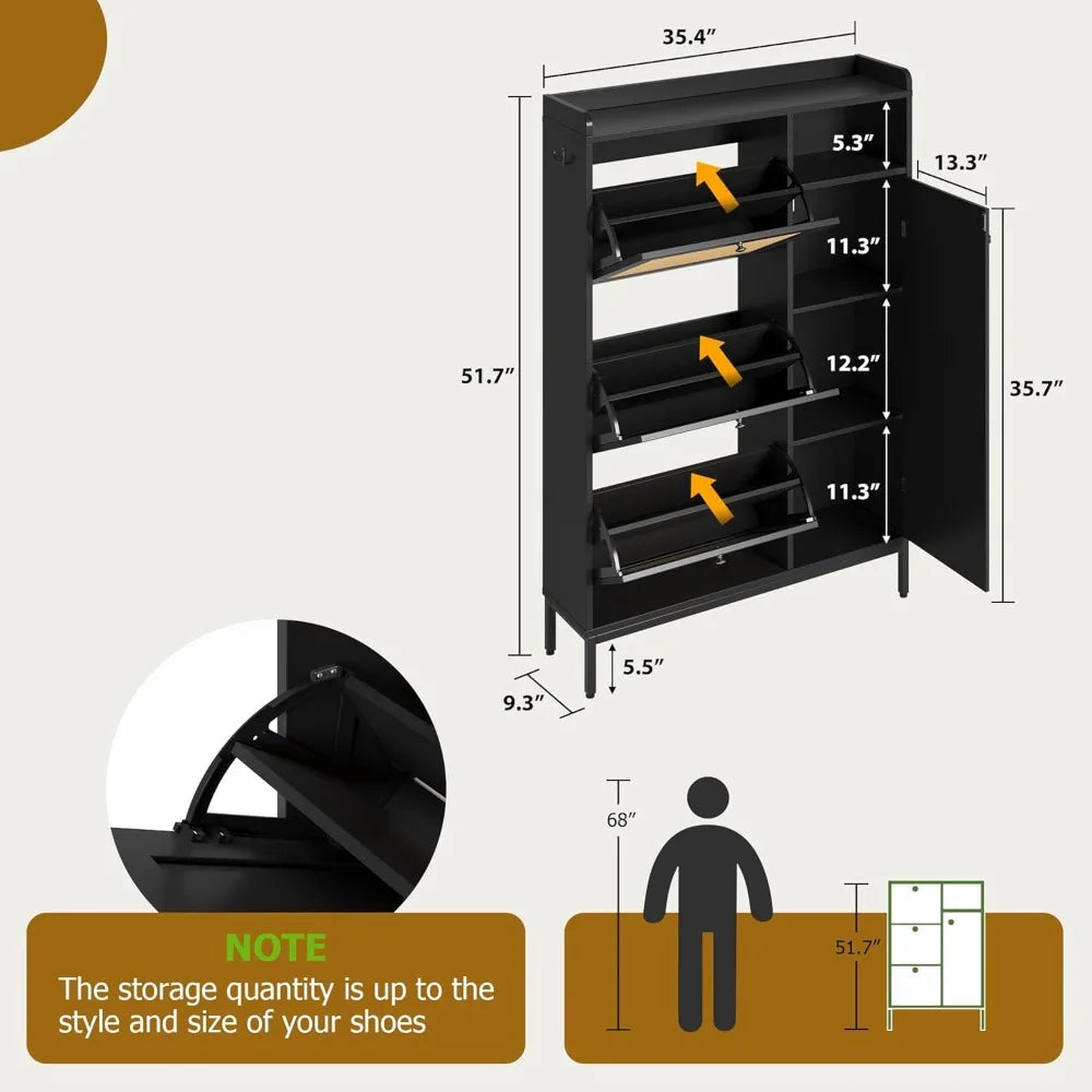 Entryway Shoe Cabinet and Storage, Organizer