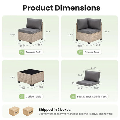 7-Piece Patio Furniture Set, Outdoor Sectional