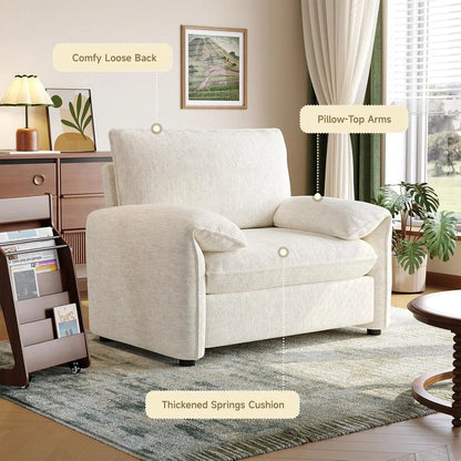 Oversized Accent Chair, 41 Inch Chenille Fabric Armchair