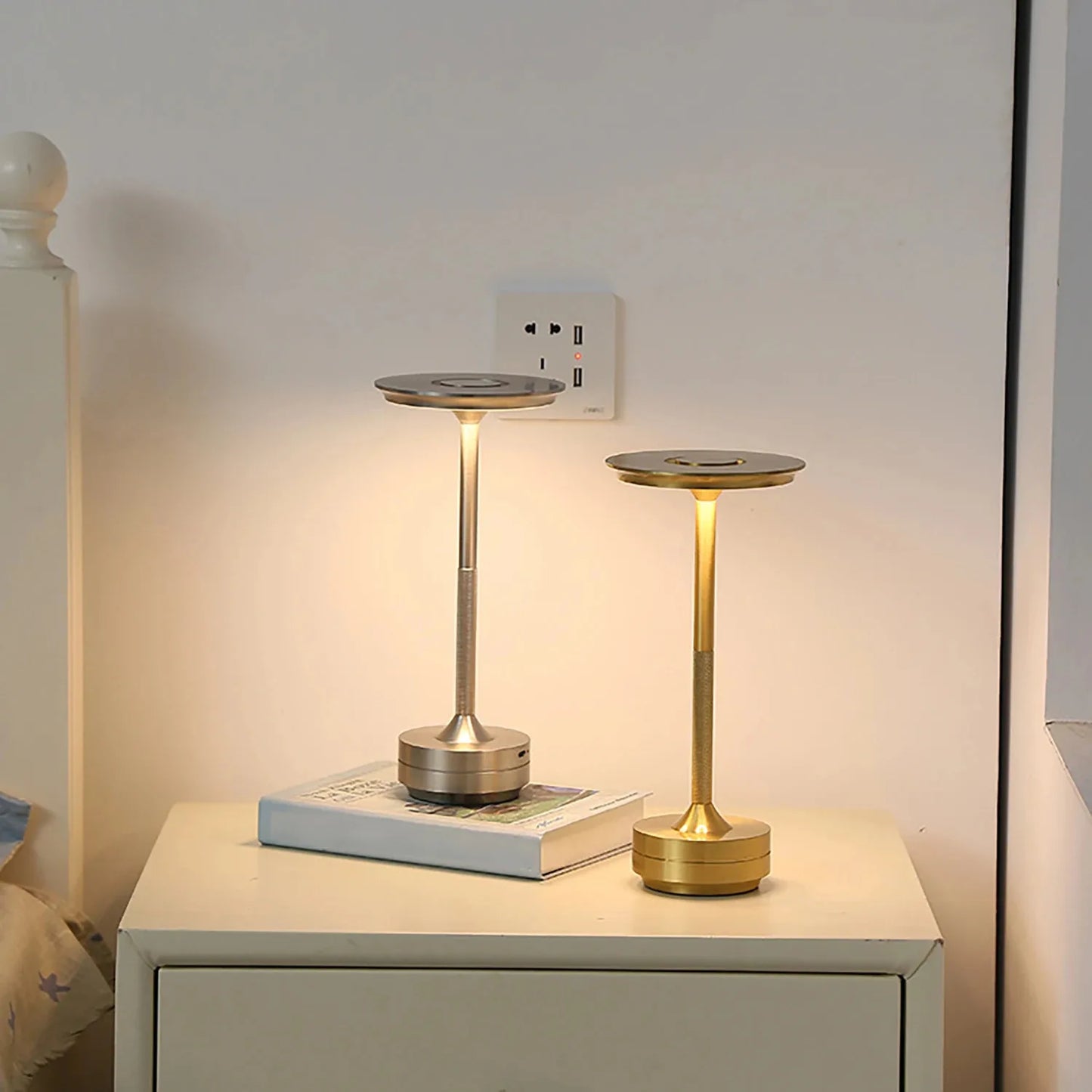 LED  Lamp, USB Touch Dimming Metal Recharge Night Light
