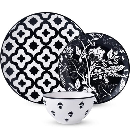 Set Ceramic Plates and Bowls for 4