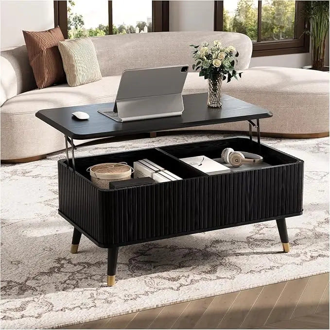 Lift Top Coffee Table with Storage, Mid Century Modern