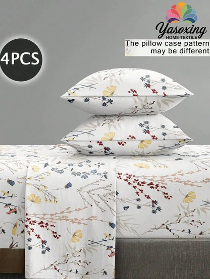 4-Piece Floral Microfiber Bedding Set