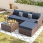 5 Piece Patio Furniture Set, Wicker