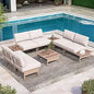 8 Pieces Patio Furniture Set, Outdoor Metal Frame