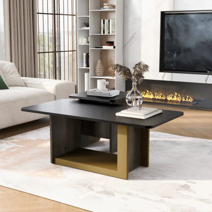 Modern Light Luxury Coffee Table Set of 2, Small Square Coffee End Table