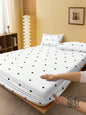 Black Heart Print Fitted Sheet