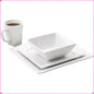 16 Piece Porcelain Dinnerware Set, White