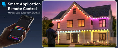 300FT Permanent Outdoor Lights Smart Eave Lights DIY Color Changing