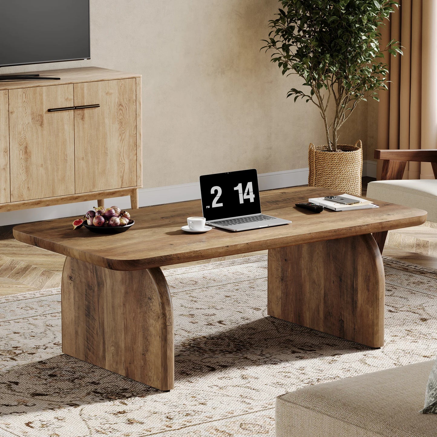 Farmhouse Rectangular Coffee Table, 47.24-Inch