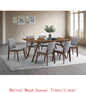 7-Piece Walnut Finish Dining Set with Upholstered Chairs