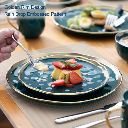16/32 Piece Green Porcelain Dinnerware Set