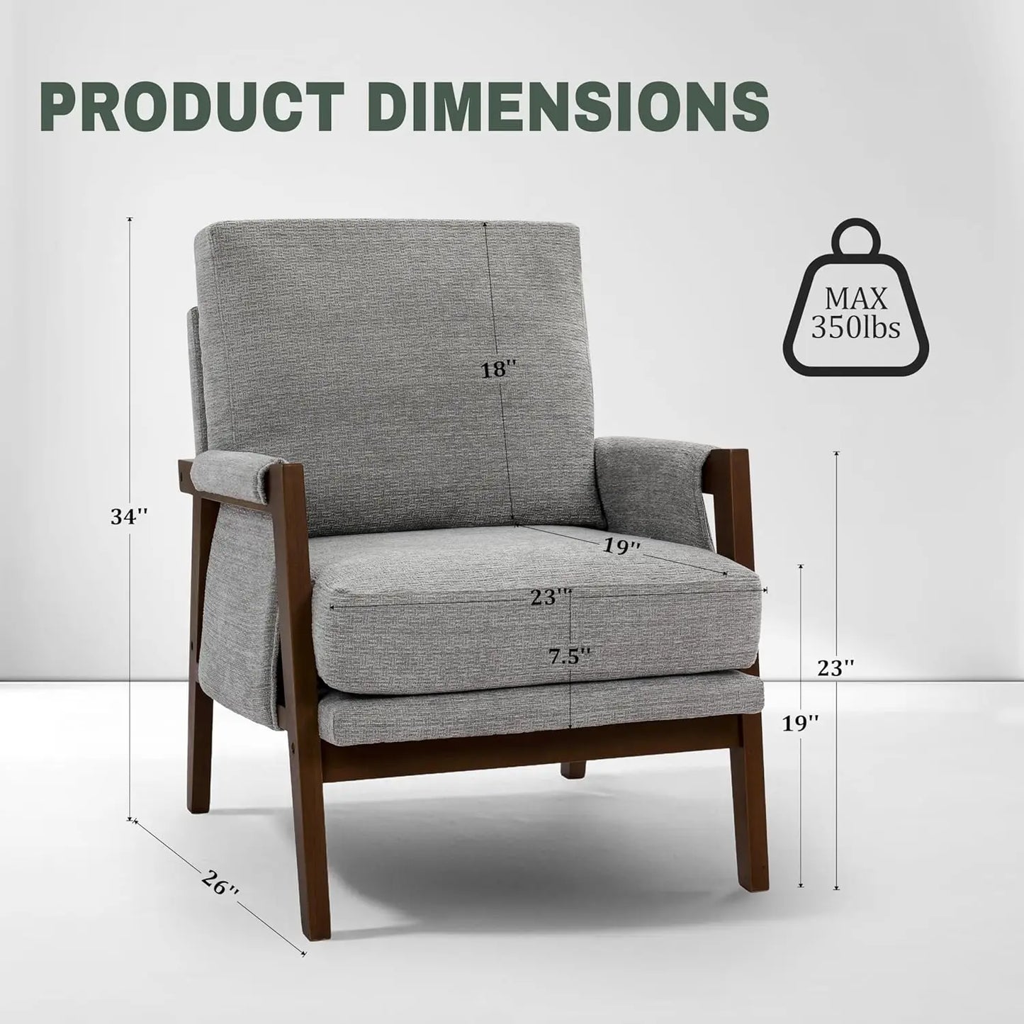 Accent Chairs Set of 2, Modern Arm Chairs