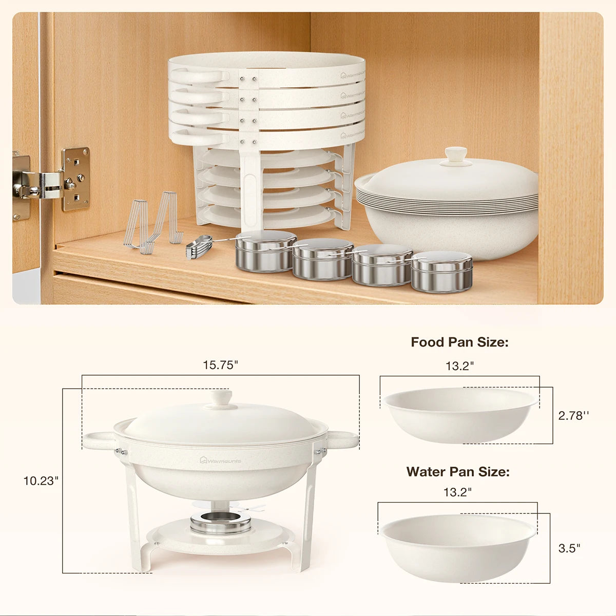 White Chafing Dishes for Buffet